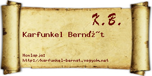 Karfunkel Bernát névjegykártya